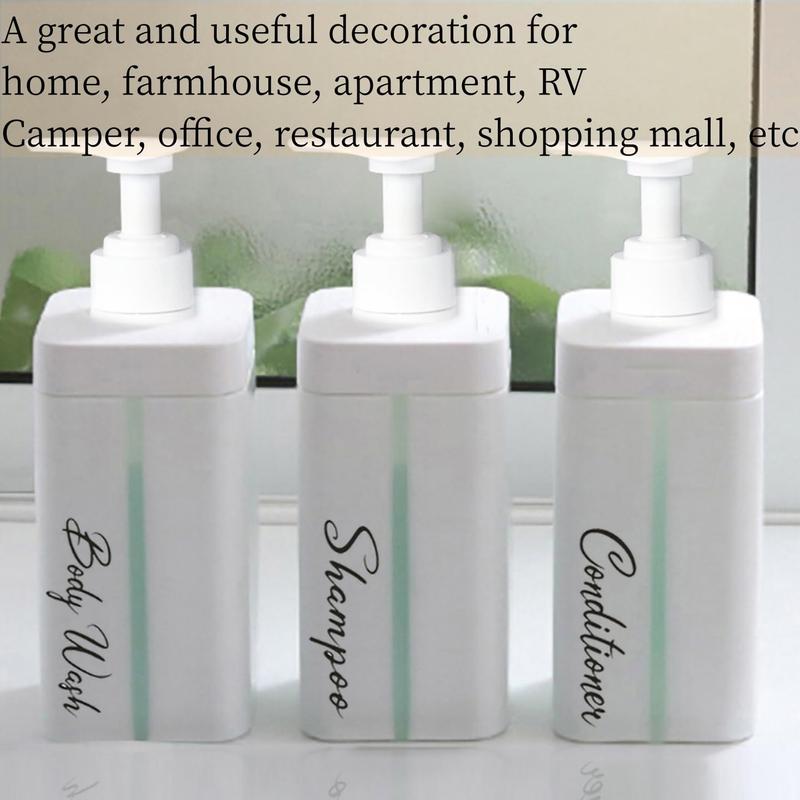 Shampoo and Conditioner Dispenser(16.9 Oz-3 Pack),Shower Soap Dispenser,Visual Window Shampoo Dispenser with Permanent Label,Shampoo and Conditioner Bottles,Refillable Shampoo and Conditioner Bottles