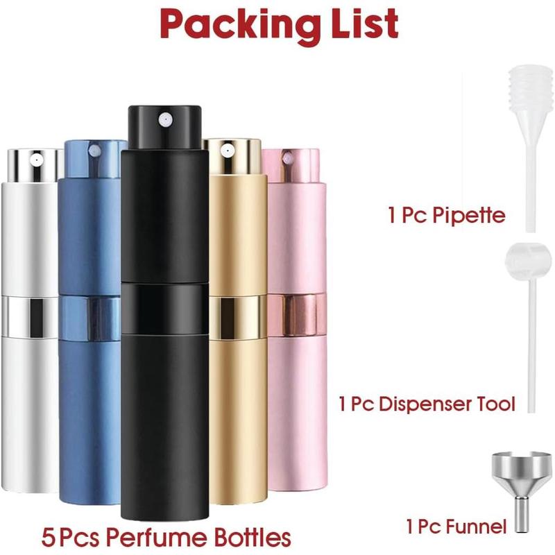 5pcs 8ml Perfume Atomizer, Perfume Travel Refillable Bottle, Cologne Travel Bottle, Atomizer Sprayer For Perfume.