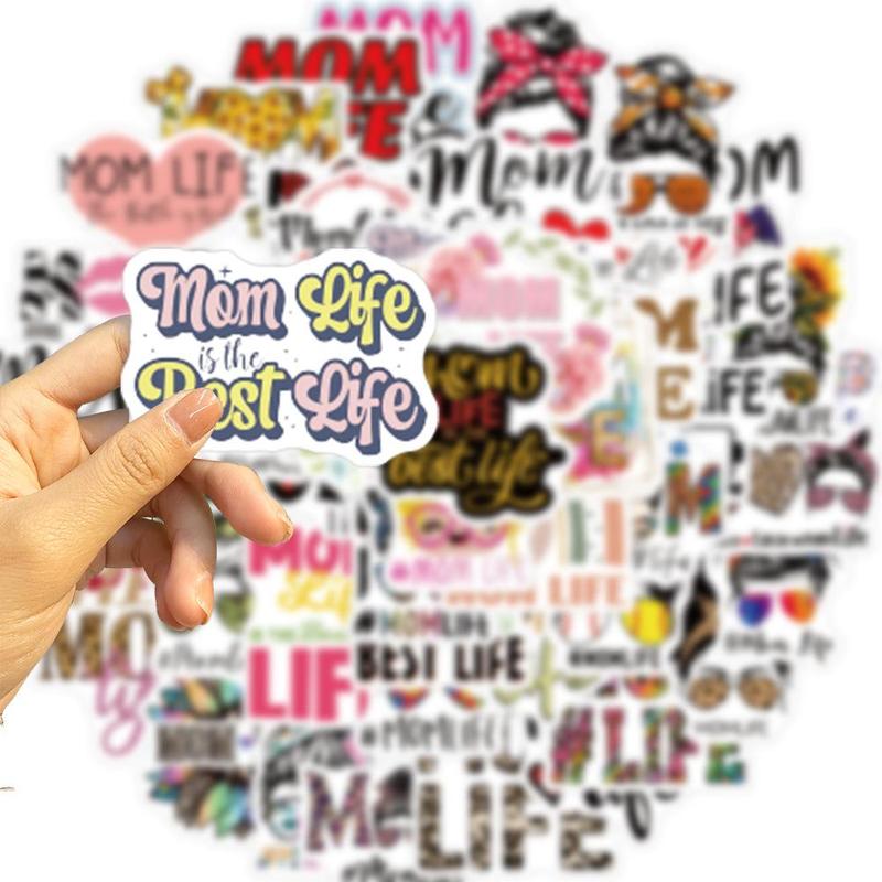 Cartoon Mom Series Sticker (50pcs), Waterproof Sticker Pack for Wall Water Bottle Skateboard Helmet Car Bike Luggage Laptop