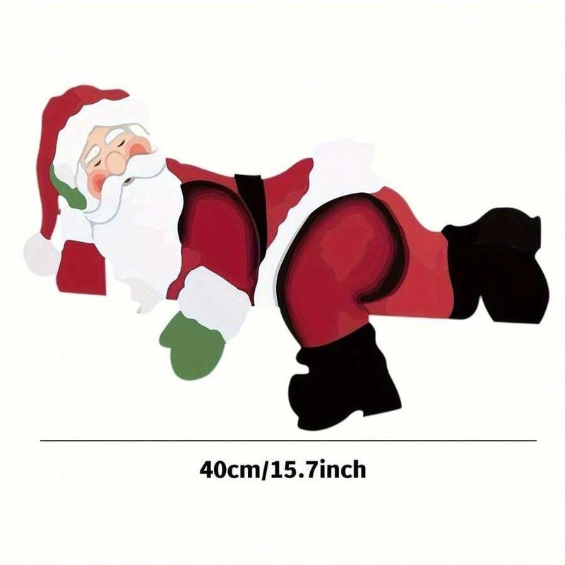 Santa Claus Design Fence Decoration, 1 Count Outdoor Wall Decoration, Christmas Decoration, Home Decor, Festive & Party Supplies