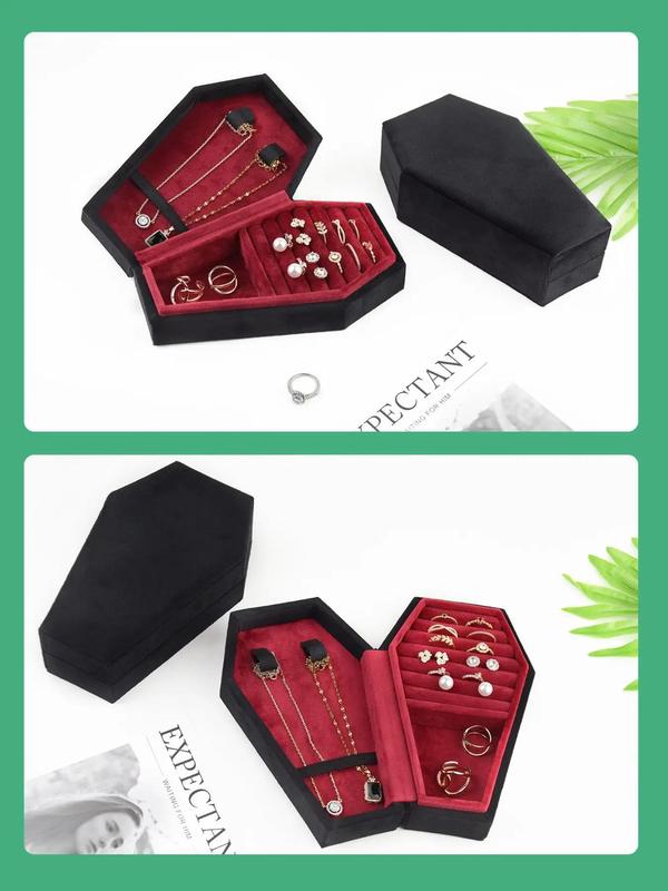 Velvet Necklace Jewelry Storage Box, Solid Jewelry Organizer, Portable Jewelry Display Box, Fashion Jewelry Accessories for Women & Men for Back To School As Gifts, 2024 Fashion Travel Essentials Jewelry Case