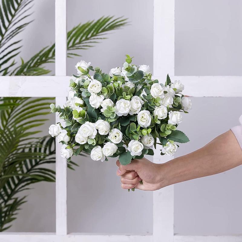 Artificial Flower Bouquet, 2 Counts 10 Heads Fake Flower for Wedding & Festive Party Decor, Decoration Supplies for Home Living Room Bedroom Dining Room