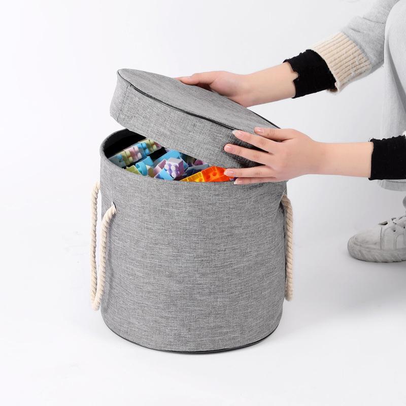 Foldable Large Capacity Toy Storage Basket, 1 Count Building Block Packing Bag, Drawstring Type Storage Barrel, Toy Play Mat for Children, Toys Storage Organizer, Room Organizer