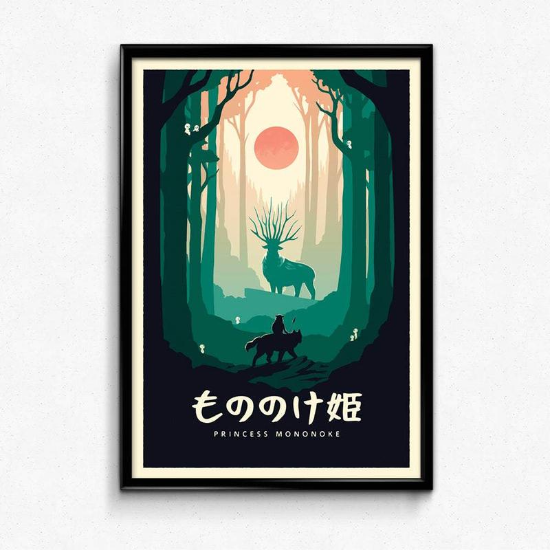 Princess Mononoke Minimalist Poster - Wall Decor Artwork Gifts