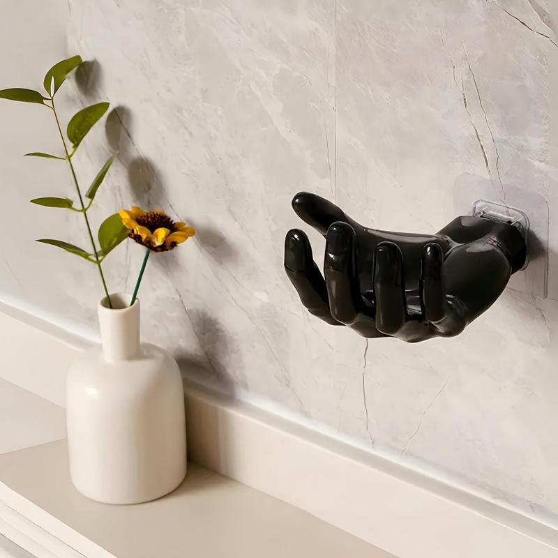 Creative Hand Shaped Hook, 2 Counts Wall Mounted Hook, Home Organizer for Clothes, Keys, Hats, Towels, Soap, Punch Free Hook for Bathroom