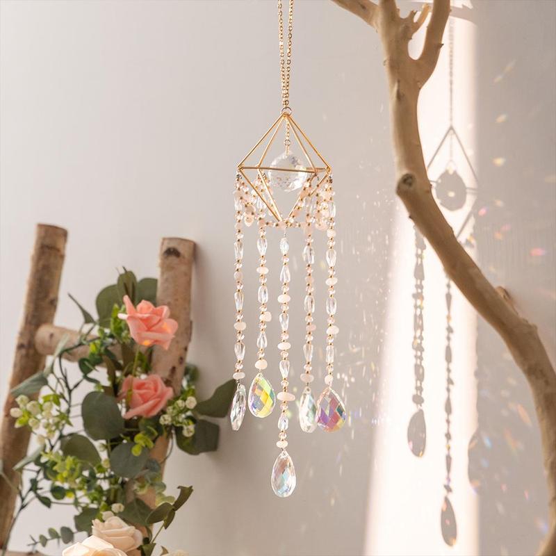 Room Decor Artificial Crystal Sun Dream Catcher, 1 Count Modern Hanging Decor, Hanging Decor for Home Living Room Courtyard Room, Bedroom Decor