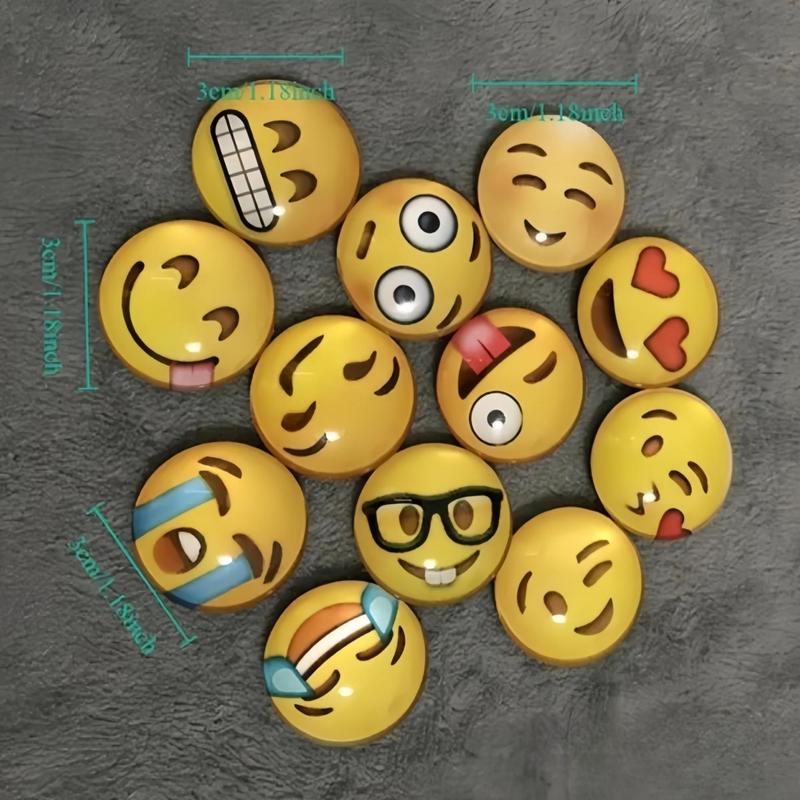 Emotional Face Expression Design Refrigerator Magnet, 12pcs set Cute Decorative Magnet, Personalized Refrigerator Magnet for Kitchen Office School Dormitory