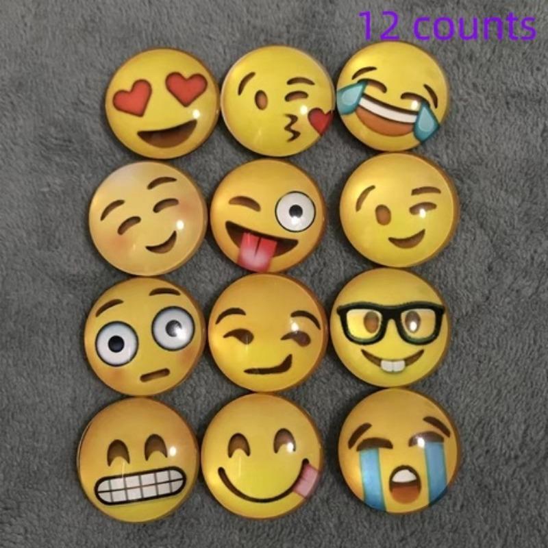 Emotional Face Expression Design Refrigerator Magnet, 12pcs set Cute Decorative Magnet, Personalized Refrigerator Magnet for Kitchen Office School Dormitory