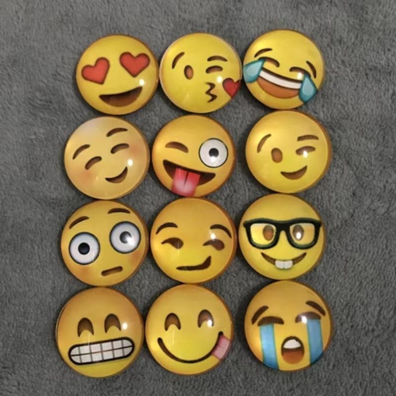 Emotional Face Expression Design Refrigerator Magnet, 12pcs set Cute Decorative Magnet, Personalized Refrigerator Magnet for Kitchen Office School Dormitory