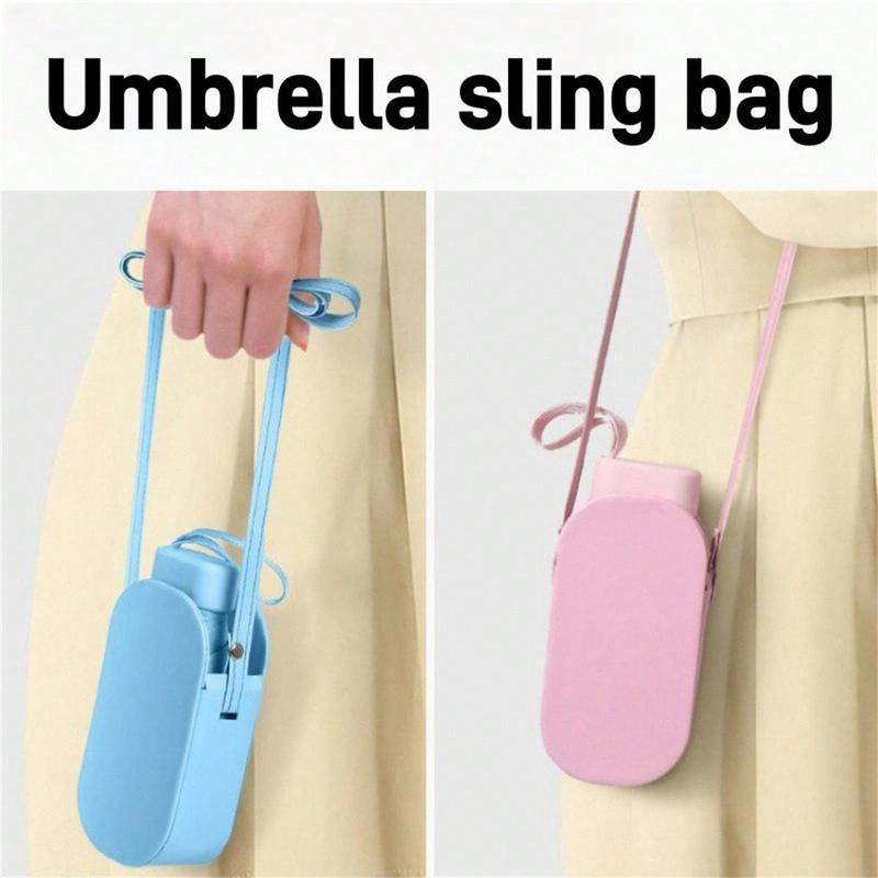 Folding Umbrella with Sling Bag, 1 Count Portable Sunny Umbrella, Waterproof & Sun-proof Umbrella, Suitable for Street Photography, Commuting Umbrella