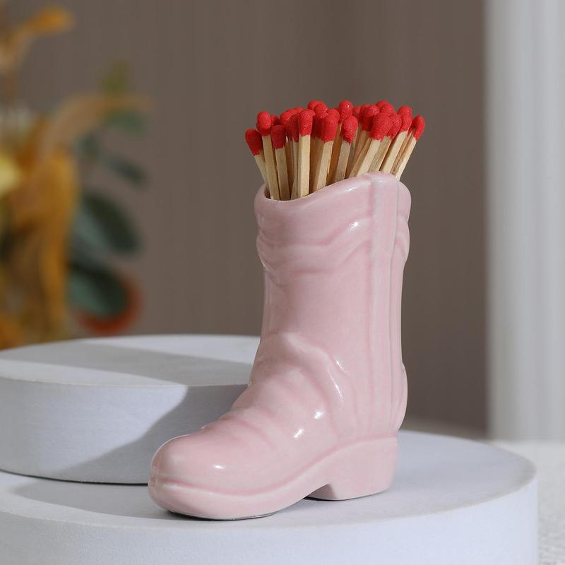 Creative Mini Boot Shaped Ceramic Storage Box, Casual Simple Candle Storage Box, Home Decor Ornament for Living Room Bedroom