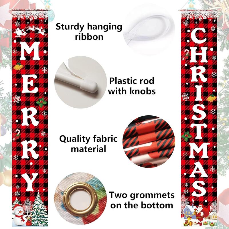 Christmas Decorations Merry Christmas Banner Xmas Porch Door Sign Welcome Banner for Wall Home Party Decor Christmas Decorations Indoor Outdoor