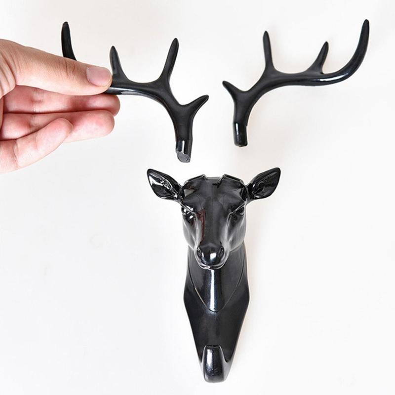 Christmas Deer Antler Shaped Wall Mounted Hook, Creative Wall Hanging Storage Hook, Decoration Storage Rack for Home Living Room Bedroom