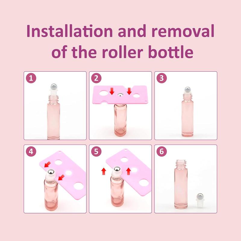 Kesell 14-Pack 10ml Glass Roller Bottles for Essential Oils - Travel- Refillable Perfume Bottles with Stainless Steel Roller Balls, Caps - Funnel for Aromatherapy, Perfumes