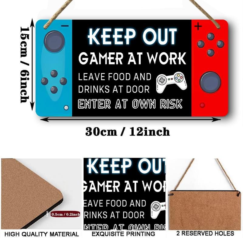 Game Room Sign Gaming Accessories Gamer Room Decor For Boys Keep Out Gamer At Work Signs Funny Gaming Room Door Decor Gaming Zone Wood Sign Girl Gamer Room Decor Wooden Game Wall Decoration