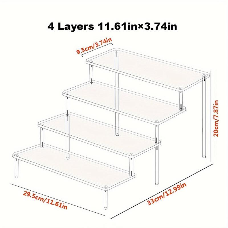 Acrylic Display Stand, 1 Count 3 Layer 4 Layer Acrylic Toy Food Perfume Anime Model Display Stand, DIY Display Stand for Home, Office, Store