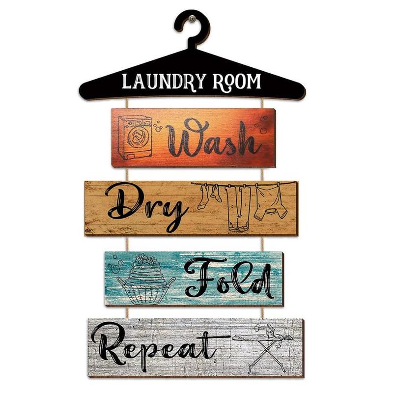 Wooden Laundry Room Sign, 1 Count Laundry Themed  Slogan Vintage  Sign,  Home Decor Plaque for Kitchen Bathroom Country House Hotel Dormitory