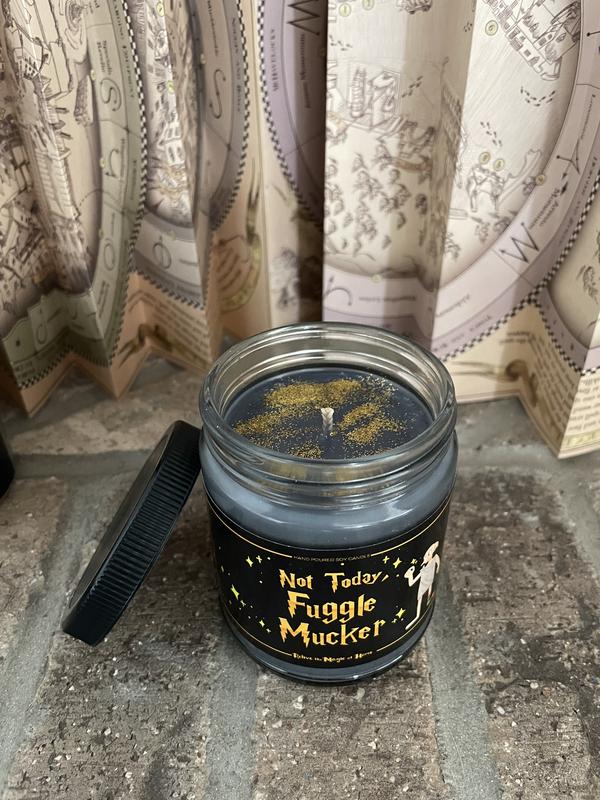 NOT TODAY FUGGLE Mucker Candle| Citrus Volcano Scent, Book Scented Candle, Literary Candle, Book Club Candle, Book Lover Gift, Birthday Gift, Christmas Gift, Dobby, Funny Gift