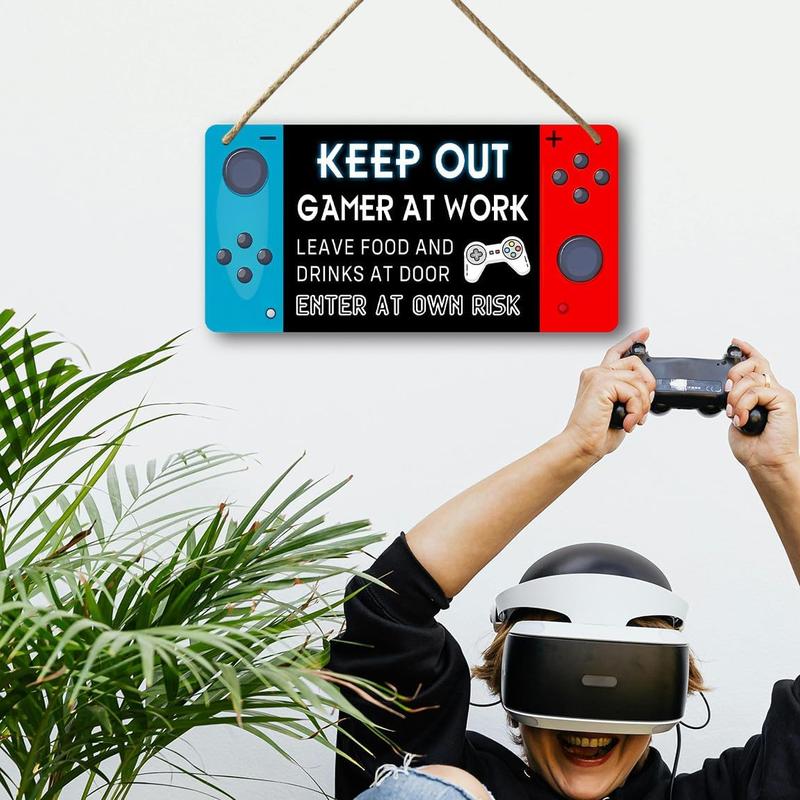 Game Room Sign Gaming Accessories Gamer Room Decor For Boys Keep Out Gamer At Work Signs Funny Gaming Room Door Decor Gaming Zone Wood Sign Girl Gamer Room Decor Wooden Game Wall Decoration