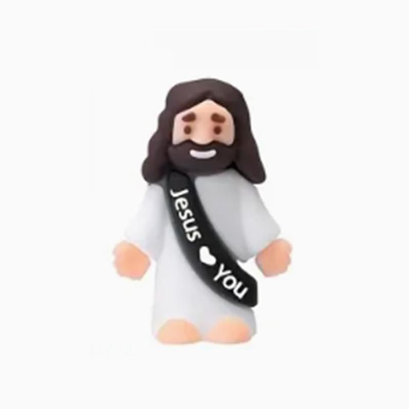 Religious Beliefs Jesus Silicone Figures, Tabletop Ornaments, Jesus Loves You Letters, Suitable for Christmas, Easter Religious Decoration