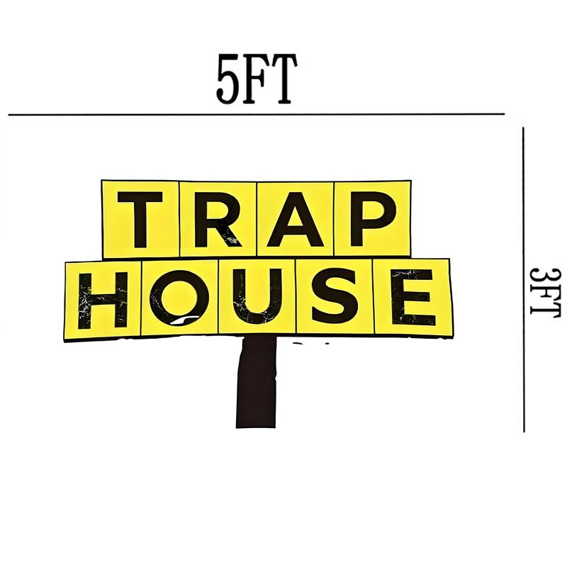 Trap House Flag 3x5ft, Funny Banner - with Brass Grommet for College Dorm Bedroom Living Room Party Backdrop Decoration