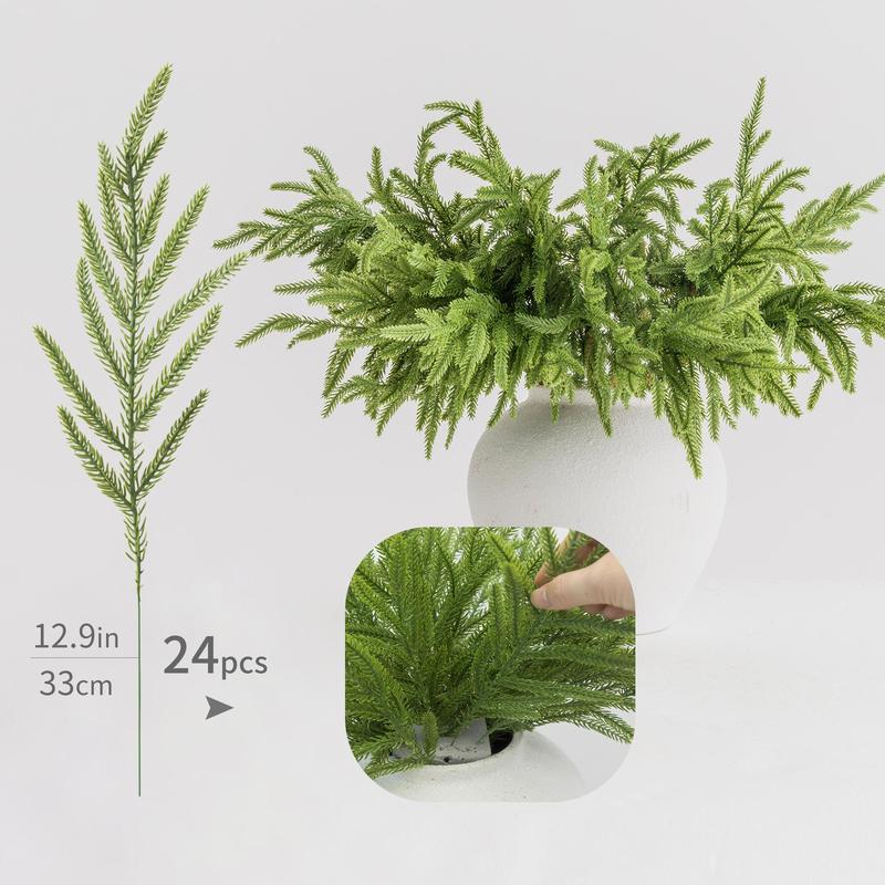 Christmas Artificial Juniper Branches, 24pcs set Faux Juniper Branches, Fake Plant for Home Decor, Desktop Decoration, Party Decoration Supplies