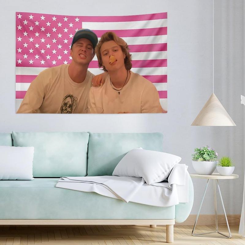 3x5ft Drew JJ Pink Rafe America Funny Starkey Cameron Maybank Flag with 4 Brass Grommets for College Dorm Decor, Outdoor Party, Patio Yard, Room Decor Flag Merch (Pink01)