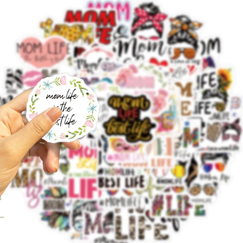 Cartoon Mom Series Sticker (50pcs), Waterproof Sticker Pack for Wall Water Bottle Skateboard Helmet Car Bike Luggage Laptop