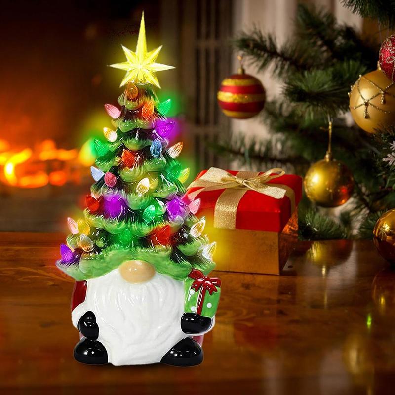 Santa Claus Design Christmas Tree Decoration, 1 Count Battery Powered Luminous Resin Ornament, Home Decor Supplies for Living RoomBedroom Dining Room