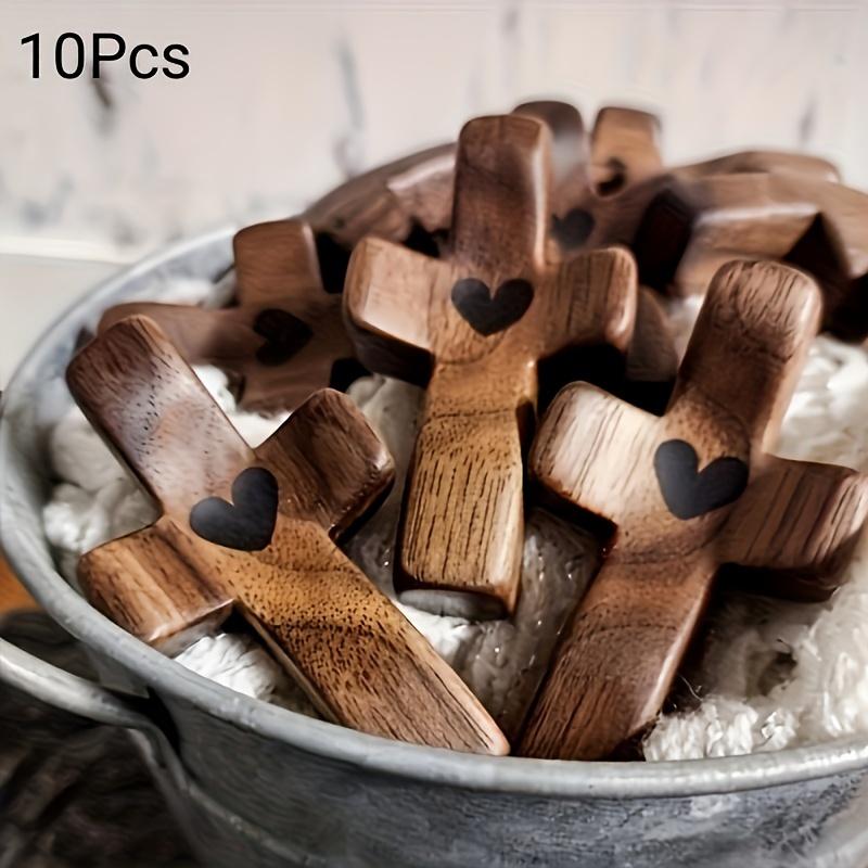 10Pcs Wooden Elegant Cross Decors - Spiritual Symbol for Home & Office, Perfect Gift Idea Decorative Sign & Plague