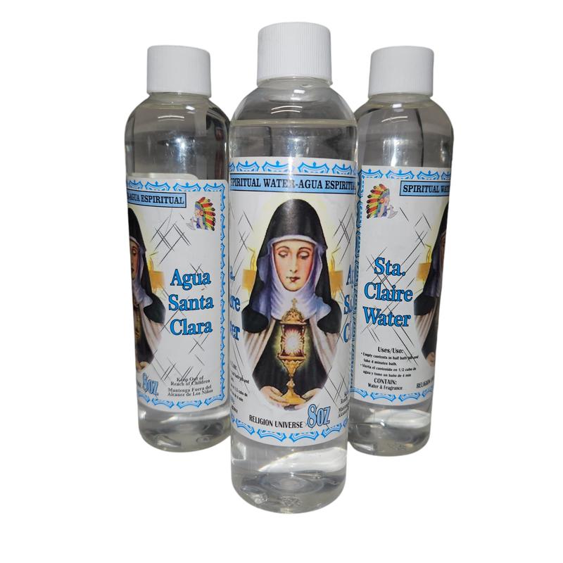 Agua Santa Clara – 8oz | Spiritual Water for Clarity and Divine Protection Religious Decor