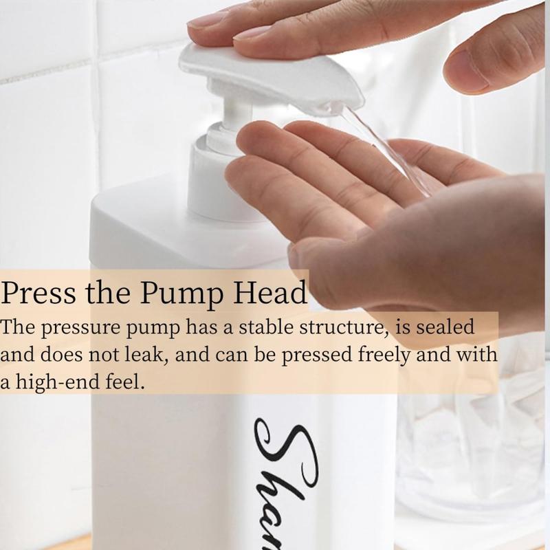 Shampoo and Conditioner Dispenser(16.9 Oz-3 Pack),Shower Soap Dispenser,Visual Window Shampoo Dispenser with Permanent Label,Shampoo and Conditioner Bottles,Refillable Shampoo and Conditioner Bottles