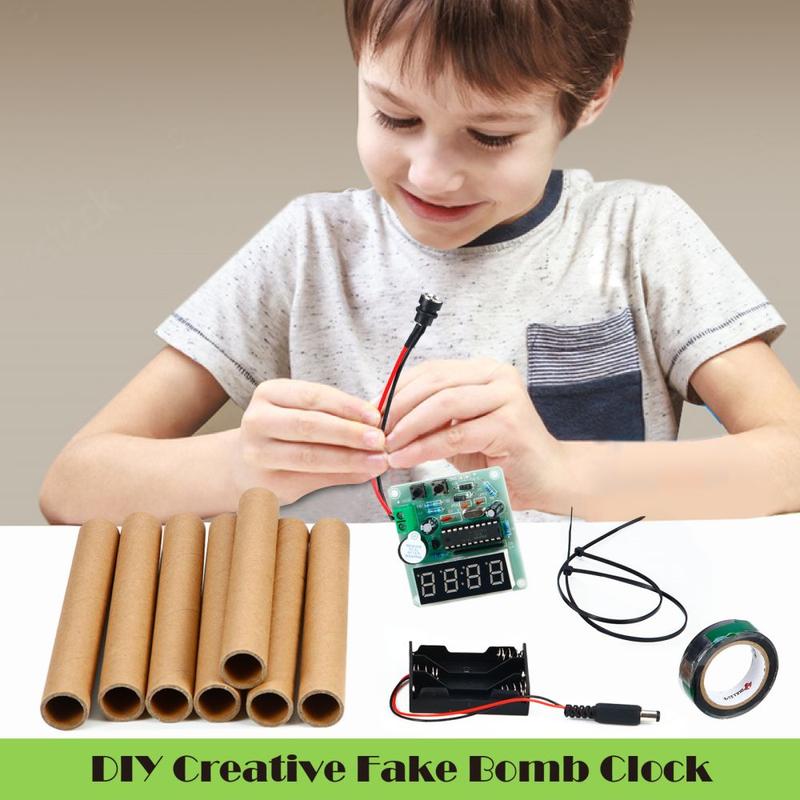 Movie Props For Movie Stage, Countdown Prank Trick Toys For Halloween Decorations, DIY Alarm Clock, , April Fools Pranks Kit PCB For Adults fake bomb