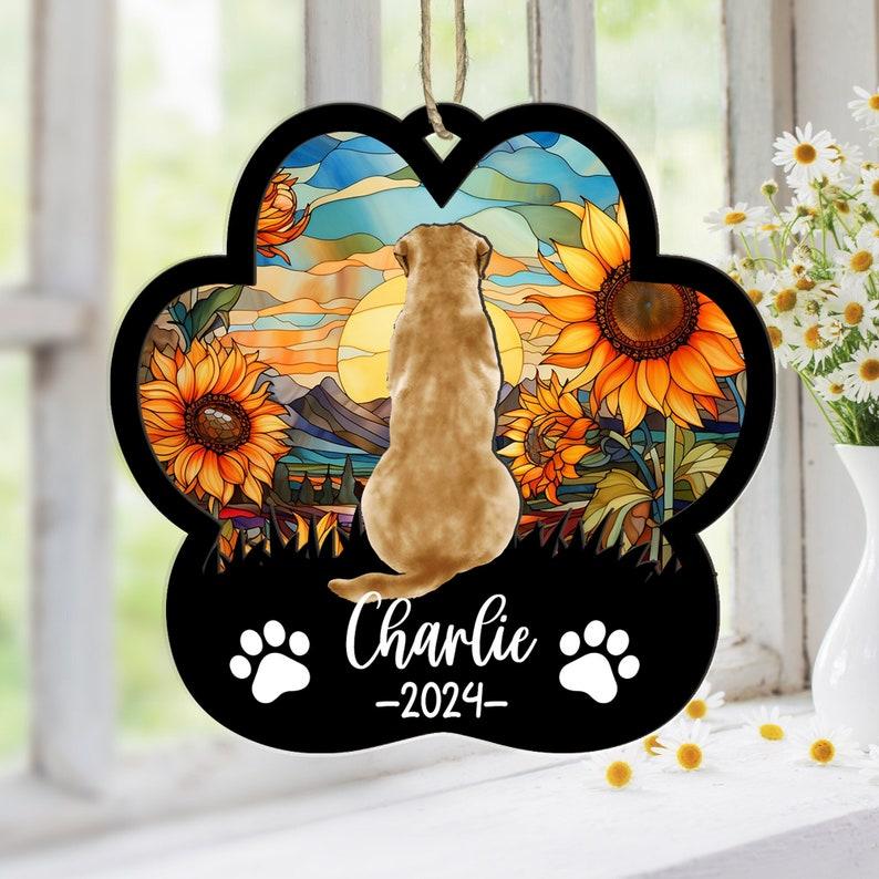 Personalized Dog Memorial Suncatcher, Dog Memorial Ornament, Custom Dog Loss Ornament,Dog Angel Suncatcher,Dog Memorial Gift, Dog Lover Gift