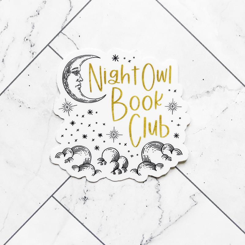 Night Owl Book Club sticker · late night reading decal for book loveres