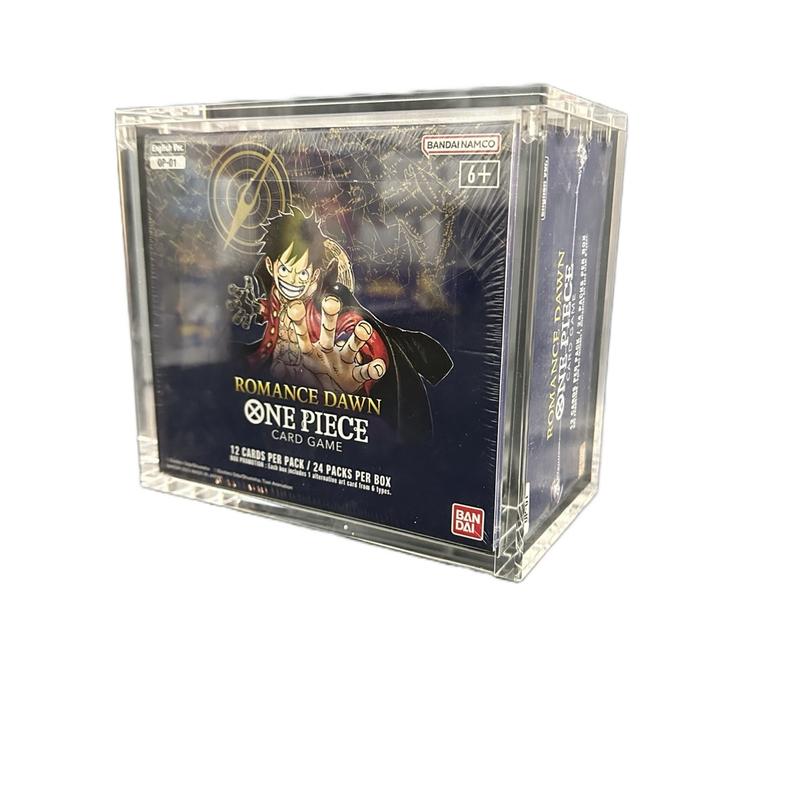 English One Piece OP01 & OP02 Blue Red Bottom Acrylic Booster Box Case with Magnetic Lid Distortion Acrylics