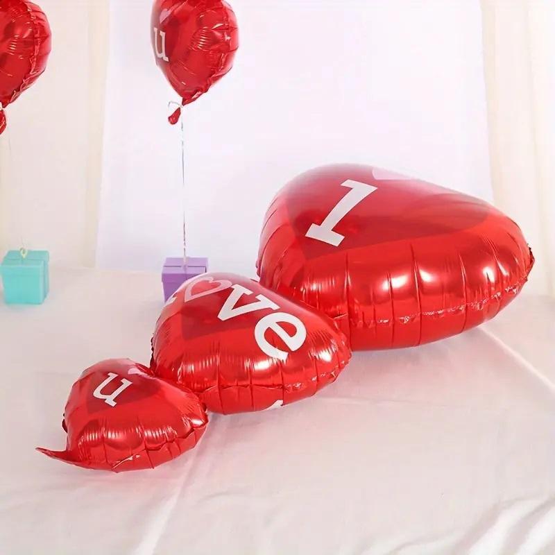 I Love You Themed Balloon Set, 1 Set Heart & Bear Design Decor Balloon Set for Proposal, Wedding Party Decoration, Party Decoration Supplies