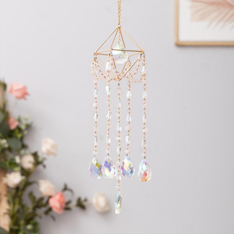 Room Decor Artificial Crystal Sun Dream Catcher, 1 Count Modern Hanging Decor, Hanging Decor for Home Living Room Courtyard Room, Bedroom Decor