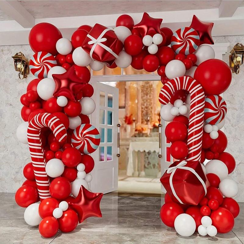 Christmas Balloon Set, 1 Set Mixed Color & Star & Candy Balloon Set, Balloon Garland Arch Kit, Party Balloon for Birthday Wedding Baby Shower Decoration