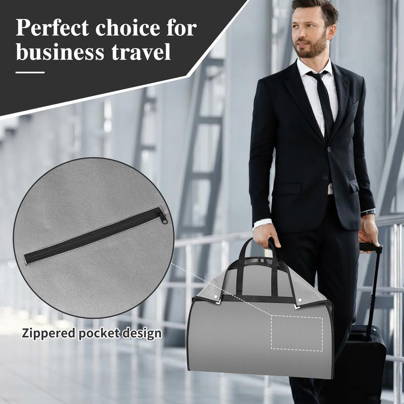 1 PCS Travel Garment bags for hanging clothes,suit bags for closet storage,foldable with pocket and clear window,garment covers with zipper for Coats, Jackets, Shirts,47inch