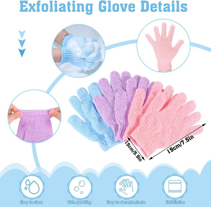 6 Pack African Net Sponge Exfoliating Glove Set for Body Scrubbing and Skincare Bath Personal