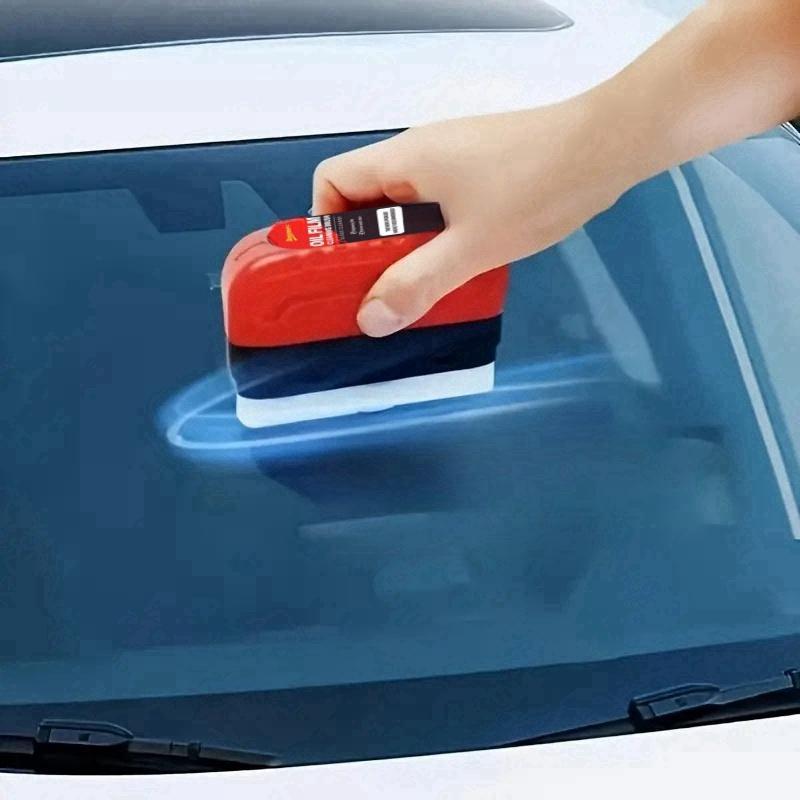 Doeyvose Car Glass Oil Film Cleaning Brush, Car Windshield Rearview Mirror Decontamination Cleaning Brush, Car Window Cleaning Tool