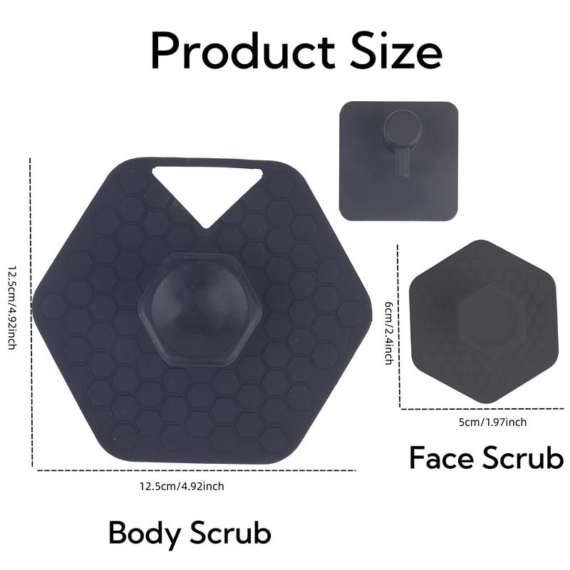 Silicone Shower Scrubber 2 Counts Set Body and Face Scrubber with Hook Manual Facial Cleaning Pores Wash Brush Exfoliating Massager Skin Care Bath Shower Hanging Wall