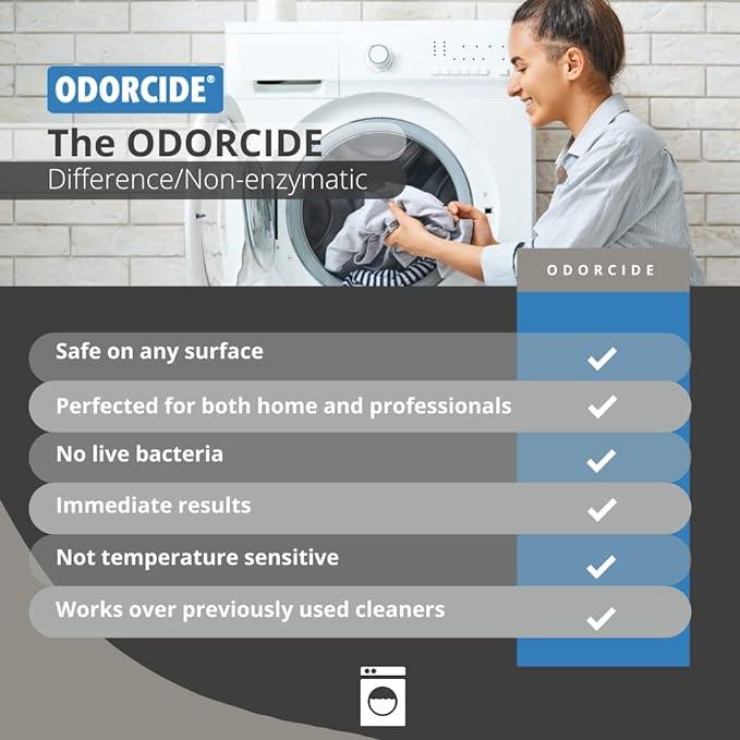 Odorcide Concentrated Fresh Linen Scent Laundry Odor Eliminator for Strong Odor, All Laundry Uses – Safe, Non-Enzymatic Odor Neutralizer – Laundry Odor Remover for Smoke, Sweat & Pet Odors (16oz)