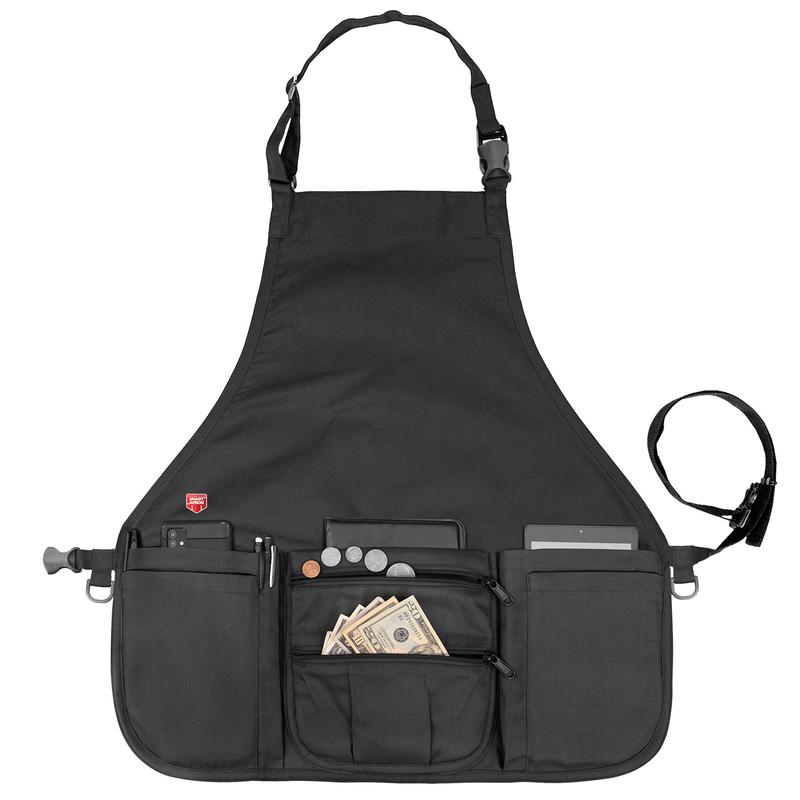 Smart Apron Bib (Black) 7 Pocket Apron