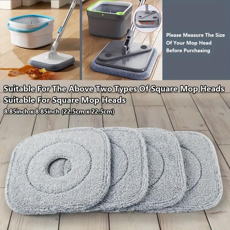 Spin Mop Replacement Pads Set of4 8 12,Removable Square Durable Replacement Pads,Microfiber Refills for Easy Cleaning,Super Absorbent, Cleaning Tools for Hardwood Floors Marble Floors，Walls，Pack Smooth