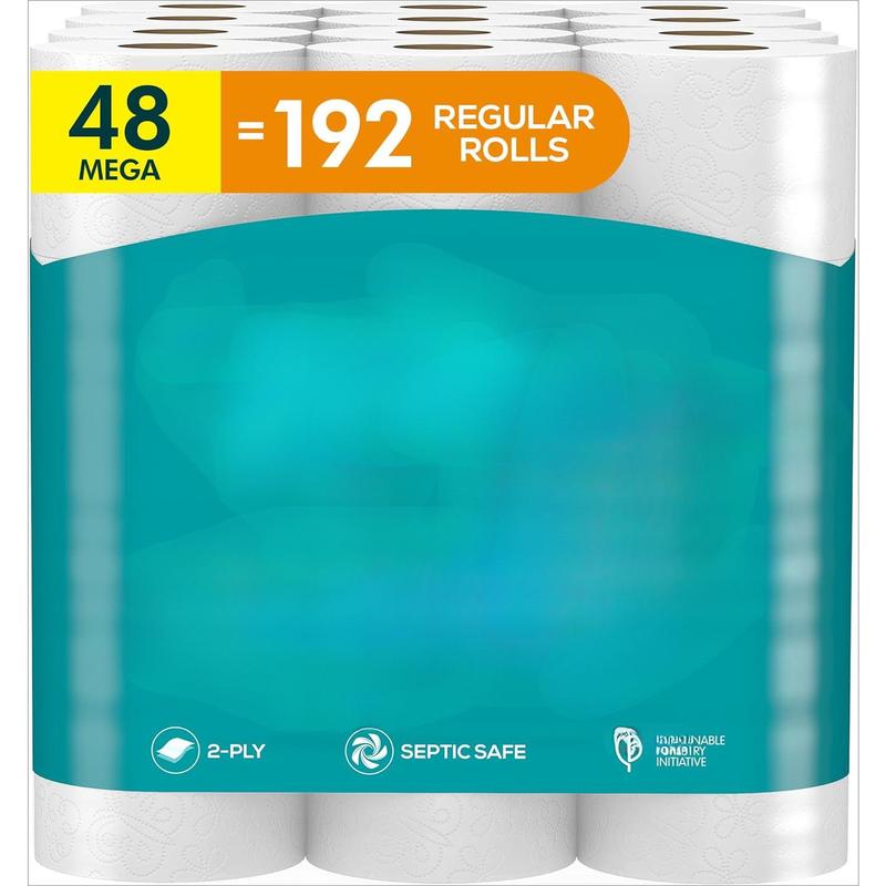 Angel Soft Toilet Paper, 48 Mega Rolls = 192 Regular Rolls, Soft and Strong Toilet Tissue