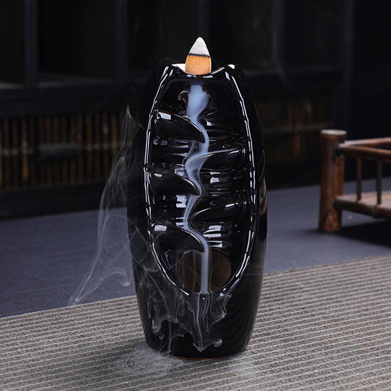 Waterfall Backflow Incense Burner, 1 Count Creative Resin Incense Burner, Desktop Decoration for Tea Room Office Living Room