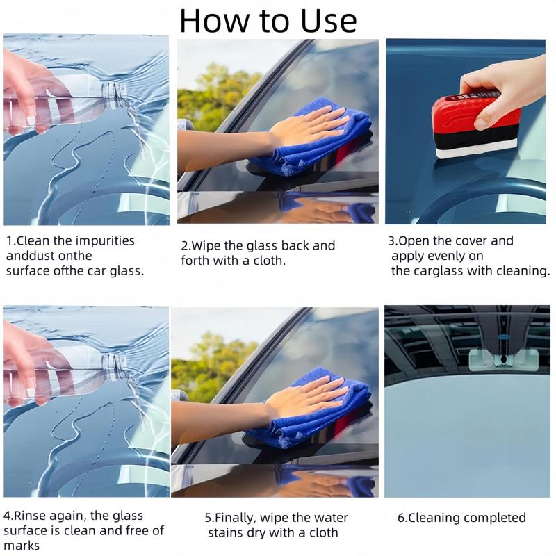 Doeyvose Car Glass Oil Film Cleaning Brush, Car Windshield Rearview Mirror Decontamination Cleaning Brush, Car Window Cleaning Tool