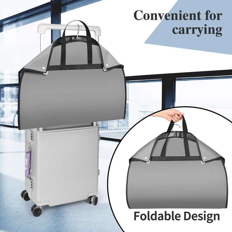 1 PCS Travel Garment bags for hanging clothes,suit bags for closet storage,foldable with pocket and clear window,garment covers with zipper for Coats, Jackets, Shirts,47inch